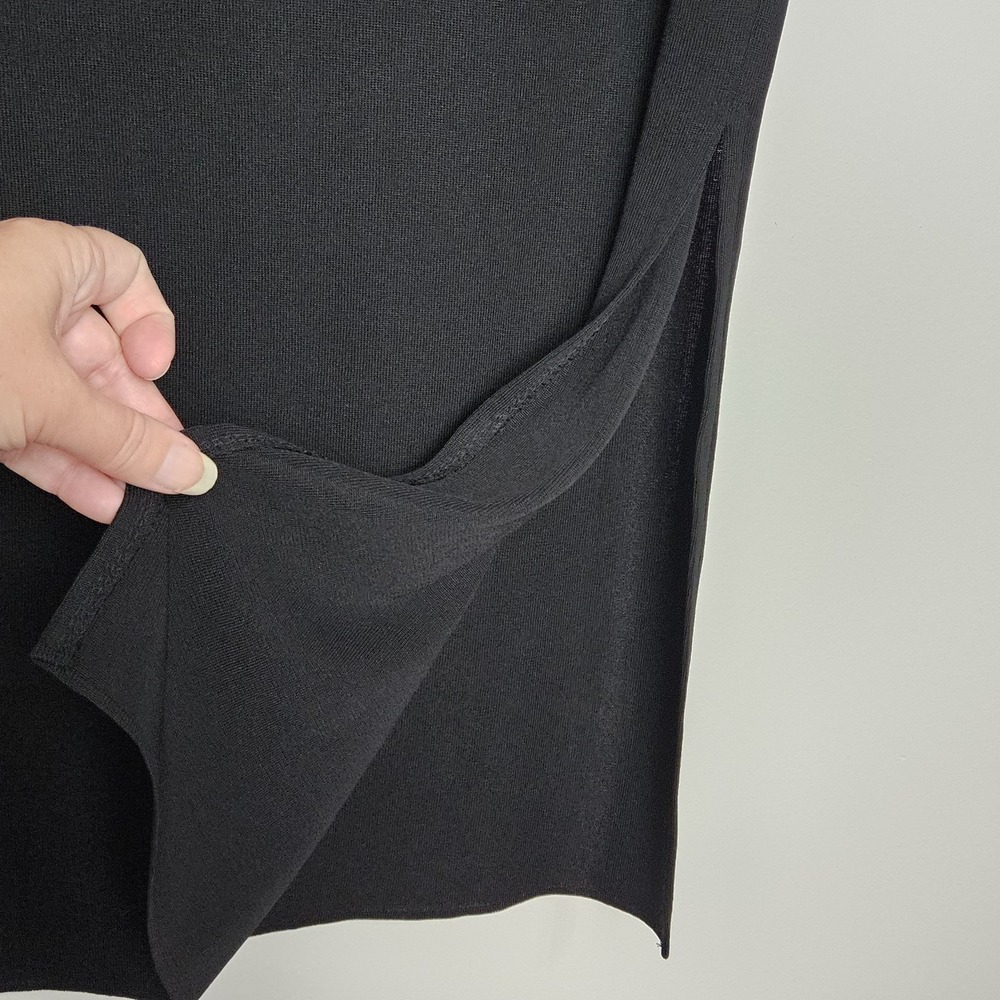 Exclusively Misook Maxi Skirt Sz S PETITE Pull On Acrylic Knit Side Slit Career - Picture 5 of 8